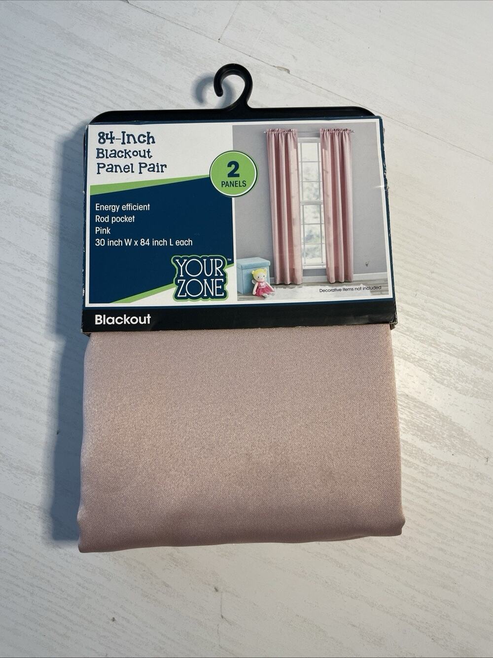 NEW Your Zone Solid Pink Blackout Curtains Panel Pair Set of 2 Window 30 x 84